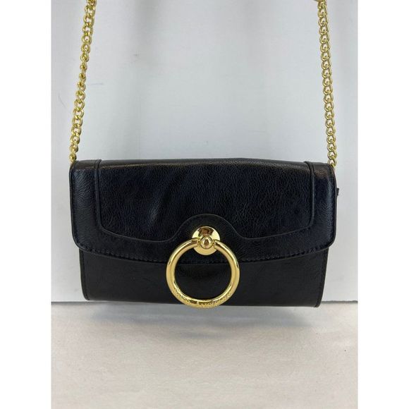 Enzo Angiolini Wallet On A Chain Removable 46" Strap Black Style EB Ginna woc - Picture 3 of 7